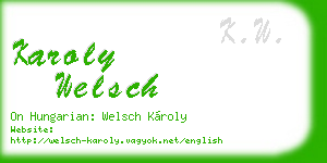 karoly welsch business card