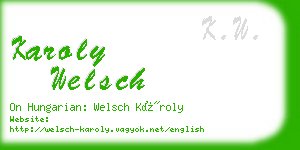 karoly welsch business card